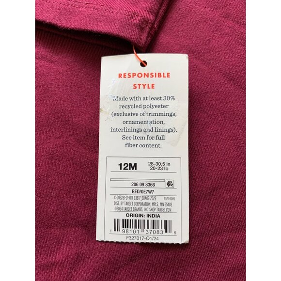 Cat & Jack Babies Sleepwear 1 Piece Pajamas "Cute To The Core" Long Sleeve 12M - Picture 6 of 8